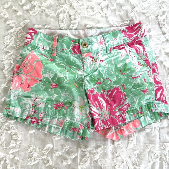 Lilly Pulitzer The Callahan Short Pink/Green Size 2 - Picture 1 of 5
